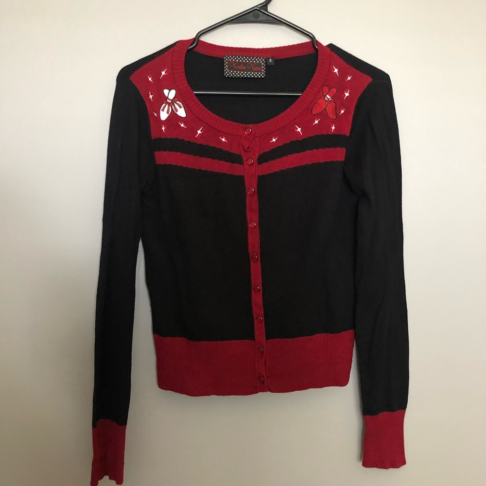 Voodoo Vixen Black and Red Cardigan